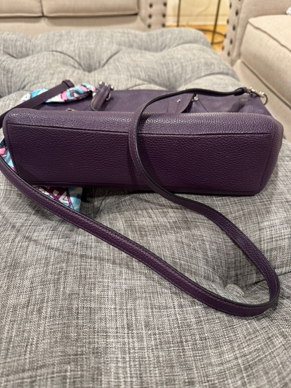 COACH Bag Prairie Purple Leather Satchel Tote EUC - Picture 15 of 17